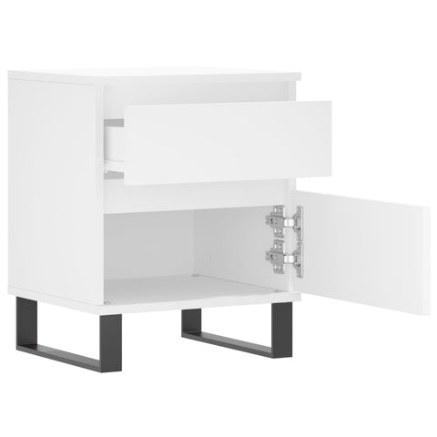 vidaXL Bedside Cabinet White 40x35x50 cm Engineered Wood