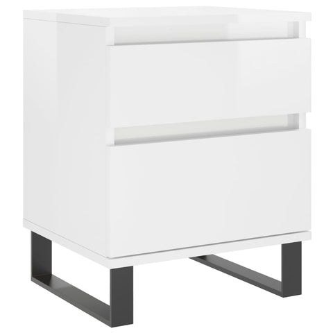 vidaXL Bedside Cabinets 2 pcs High Gloss White 40x35x50 cm Engineered Wood