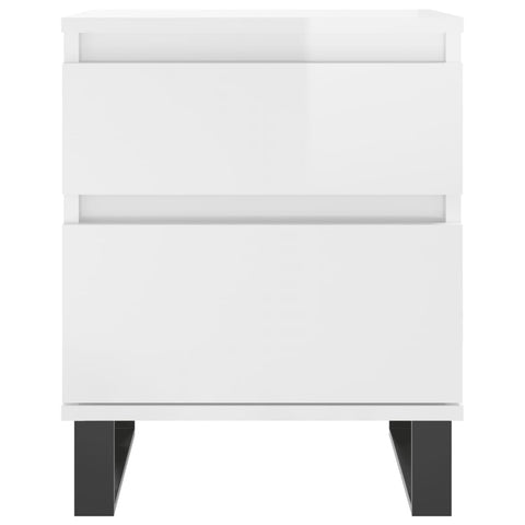 vidaXL Bedside Cabinets 2 pcs High Gloss White 40x35x50 cm Engineered Wood