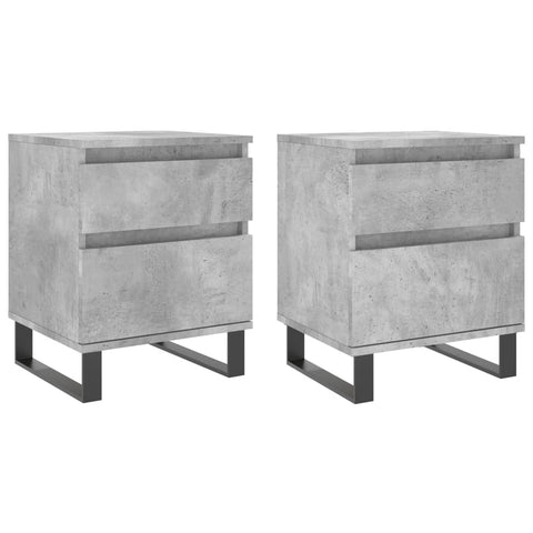 vidaXL Bedside Cabinets 2 pcs Concrete Grey 40x35x50 cm Engineered Wood