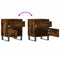 vidaXL Bedside Cabinet Smoked Oak 40x35x50 cm Engineered Wood