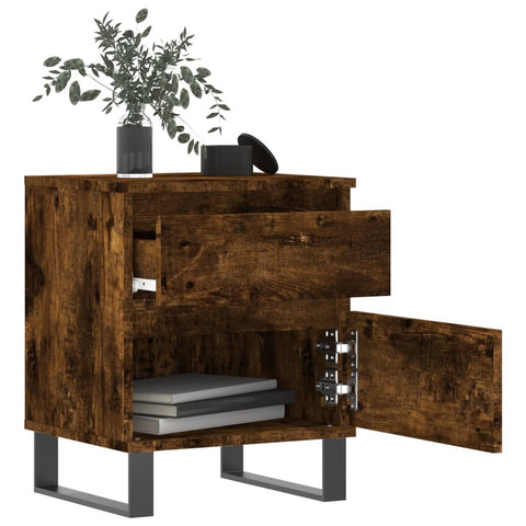 vidaXL Bedside Cabinets 2 pcs Smoked Oak 40x35x50 cm Engineered Wood