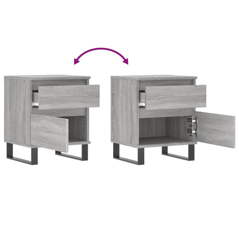 vidaXL Bedside Cabinet Grey Sonoma 40x35x50 cm Engineered Wood