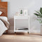 vidaXL Bedside Cabinet White 40x35x50 cm Engineered Wood