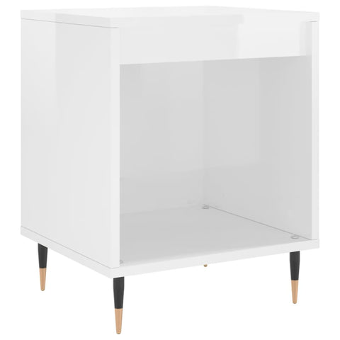 vidaXL Bedside Cabinet High Gloss White 40x35x50 cm Engineered Wood