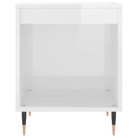 vidaXL Bedside Cabinet High Gloss White 40x35x50 cm Engineered Wood
