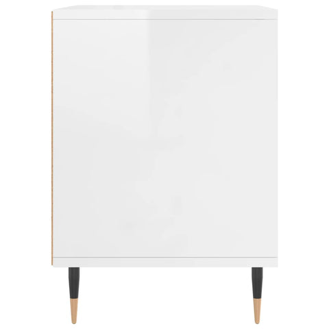 vidaXL Bedside Cabinet High Gloss White 40x35x50 cm Engineered Wood