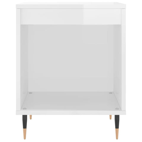 vidaXL Bedside Cabinets 2 pcs High Gloss White 40x35x50 cm Engineered Wood