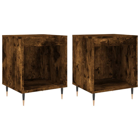 vidaXL Bedside Cabinets 2 pcs Smoked Oak 40x35x50 cm Engineered Wood