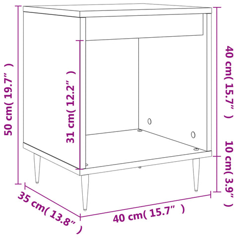 vidaXL Bedside Cabinets 2 pcs Grey Sonoma 40x35x50 cm Engineered Wood