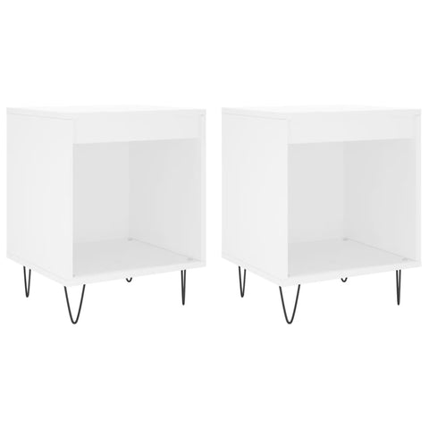 vidaXL Bedside Cabinets 2 pcs White 40x35x50 cm Engineered Wood