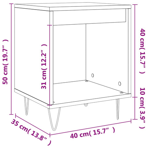 vidaXL Bedside Cabinets 2 pcs Grey Sonoma 40x35x50 cm Engineered Wood