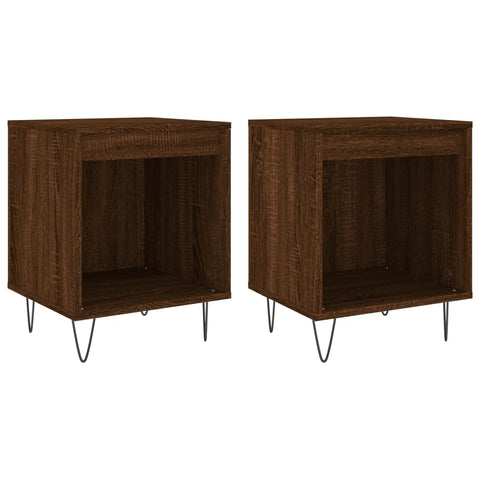 vidaXL Bedside Cabinets 2 pcs Brown Oak 40x35x50 cm Engineered Wood