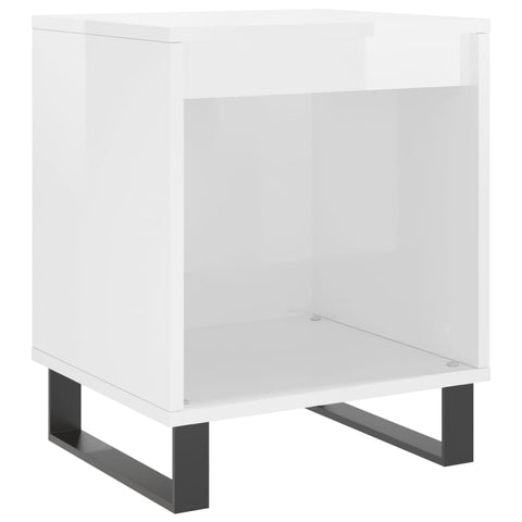vidaXL Bedside Cabinet High Gloss White 40x35x50 cm Engineered Wood