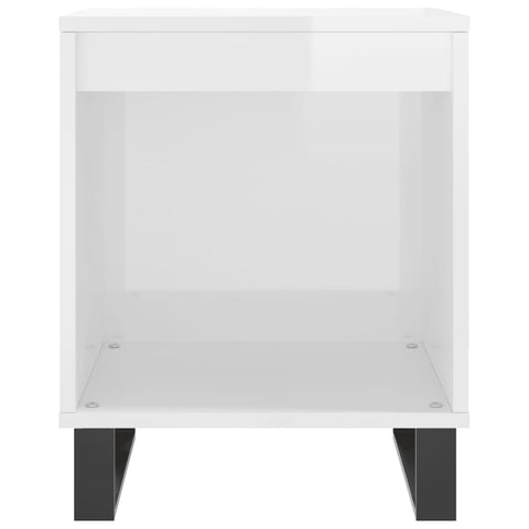 vidaXL Bedside Cabinet High Gloss White 40x35x50 cm Engineered Wood