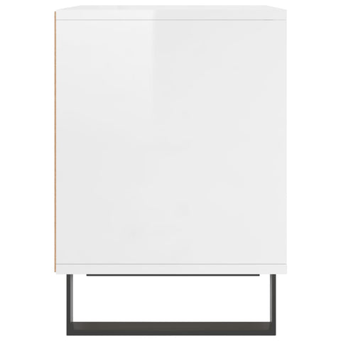 vidaXL Bedside Cabinet High Gloss White 40x35x50 cm Engineered Wood