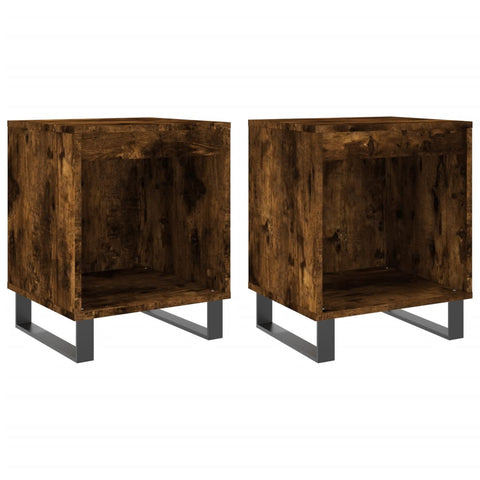 vidaXL Bedside Cabinets 2 pcs Smoked Oak 40x35x50 cm Engineered Wood