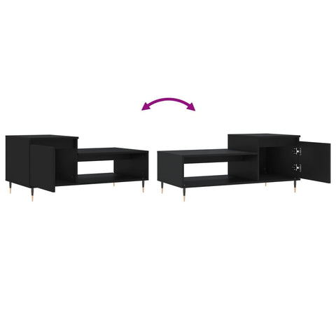 vidaXL Coffee Table Black 100x50x45 cm Engineered Wood