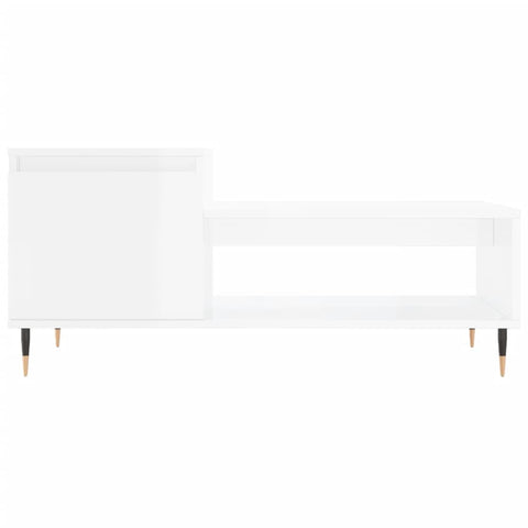 vidaXL Coffee Table High Gloss White 100x50x45 cm Engineered Wood