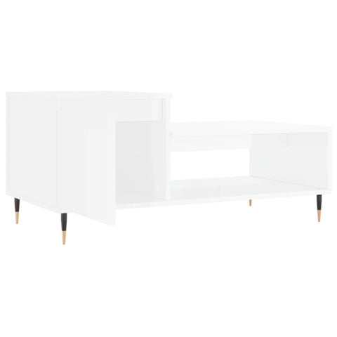 vidaXL Coffee Table High Gloss White 100x50x45 cm Engineered Wood