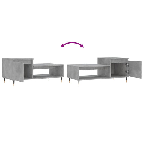 vidaXL Coffee Table Concrete Grey 100x50x45 cm Engineered Wood