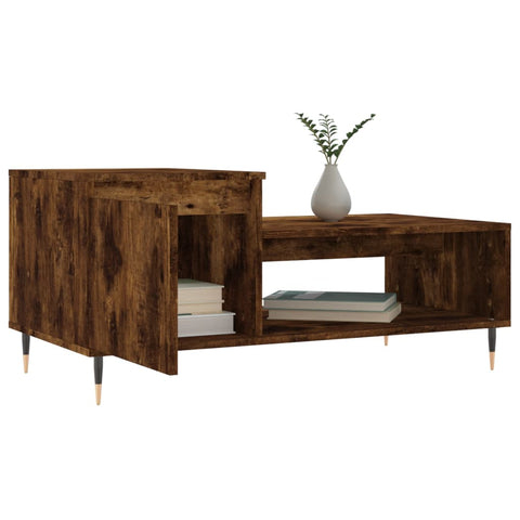 vidaXL Coffee Table Smoked Oak 100x50x45 cm Engineered Wood
