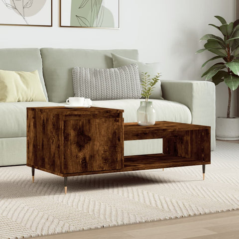 vidaXL Coffee Table Smoked Oak 100x50x45 cm Engineered Wood