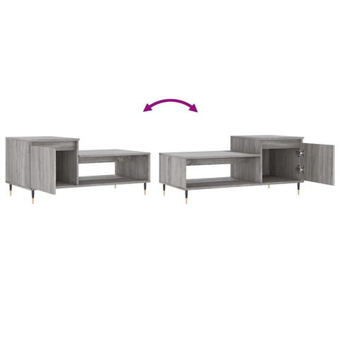 vidaXL Coffee Table Grey Sonoma 100x50x45 cm Engineered Wood