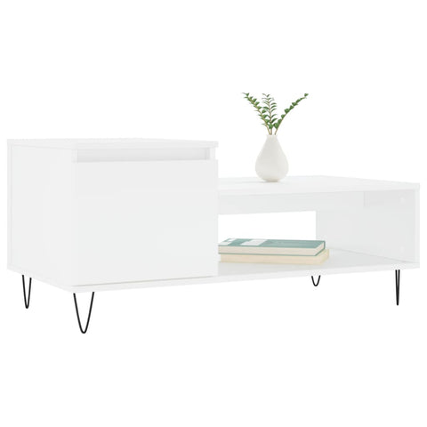 vidaXL Coffee Table White 100x50x45 cm Engineered Wood