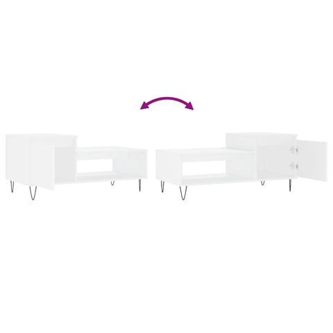 vidaXL Coffee Table White 100x50x45 cm Engineered Wood