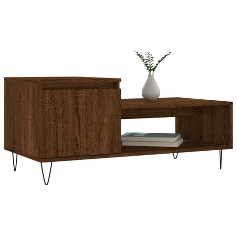 vidaXL Coffee Table Brown Oak 100x50x45 cm Engineered Wood