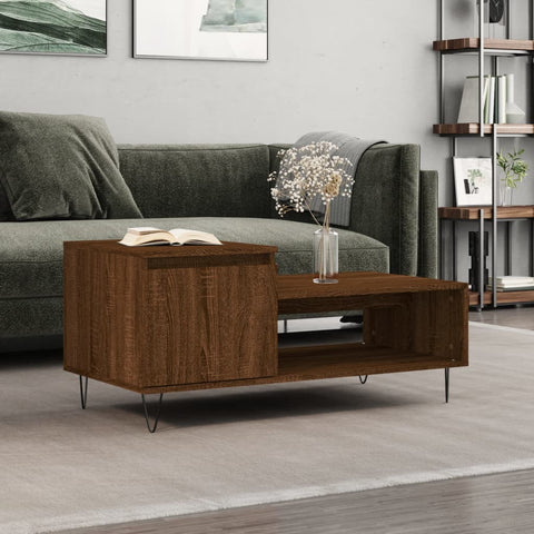 vidaXL Coffee Table Brown Oak 100x50x45 cm Engineered Wood