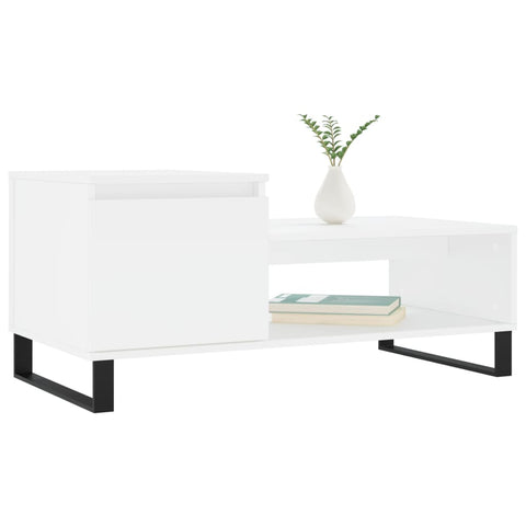 vidaXL Coffee Table White 100x50x45 cm Engineered Wood