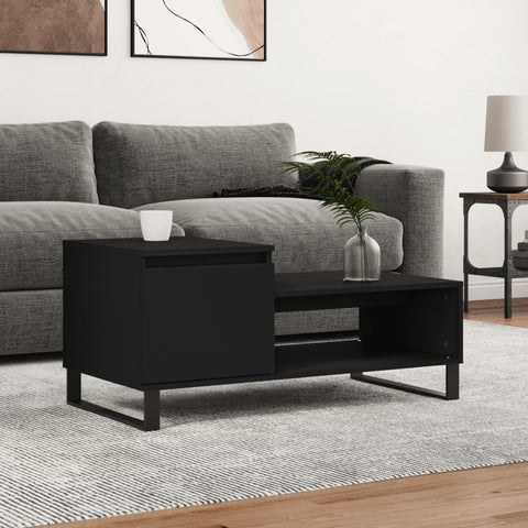 vidaXL Coffee Table Black 100x50x45 cm Engineered Wood
