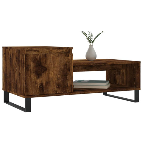 vidaXL Coffee Table Smoked Oak 100x50x45 cm Engineered Wood