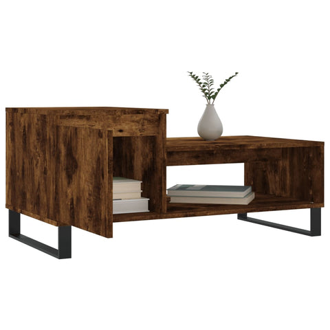 vidaXL Coffee Table Smoked Oak 100x50x45 cm Engineered Wood