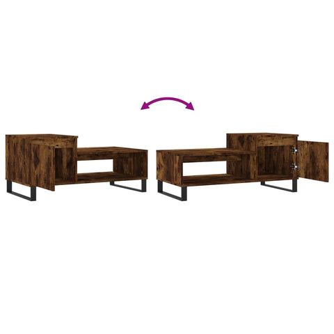 vidaXL Coffee Table Smoked Oak 100x50x45 cm Engineered Wood