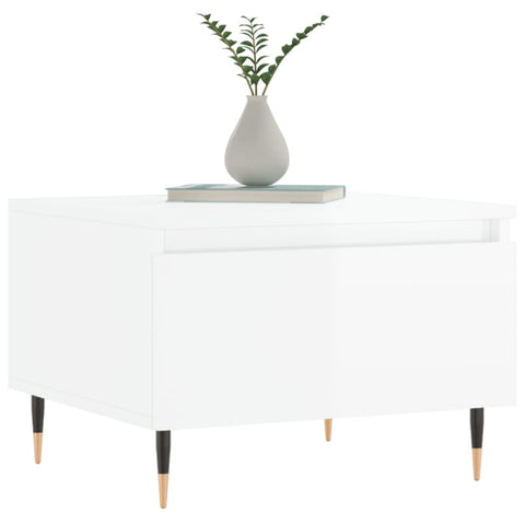 vidaXL Coffee Tables 2 pcs High Gloss White 50x46x35 cm Engineered Wood