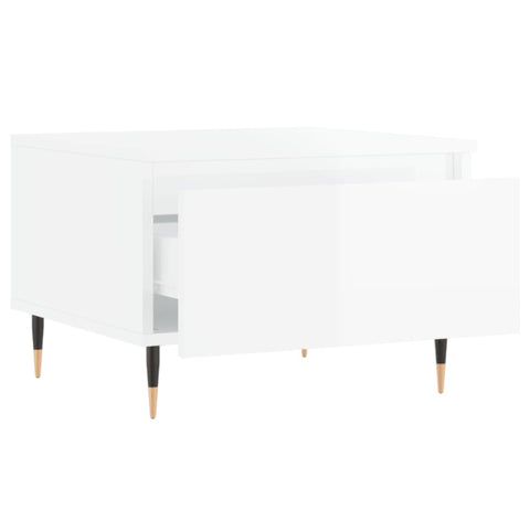 vidaXL Coffee Tables 2 pcs High Gloss White 50x46x35 cm Engineered Wood