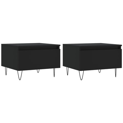 vidaXL Coffee Tables 2 pcs Black 50x46x35 cm Engineered Wood