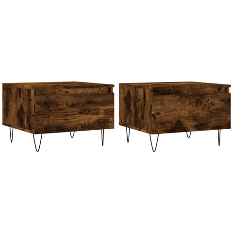 vidaXL Coffee Tables 2 pcs Smoked Oak 50x46x35 cm Engineered Wood