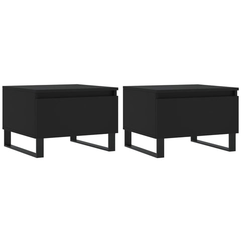 vidaXL Coffee Tables 2 pcs Black 50x46x35 cm Engineered Wood