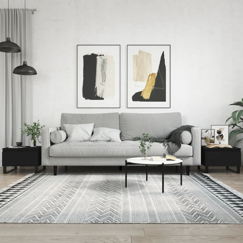 vidaXL Coffee Tables 2 pcs Black 50x46x35 cm Engineered Wood