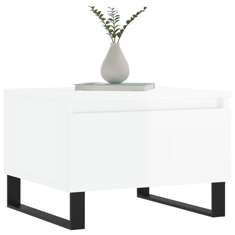 vidaXL Coffee Tables 2 pcs High Gloss White 50x46x35 cm Engineered Wood
