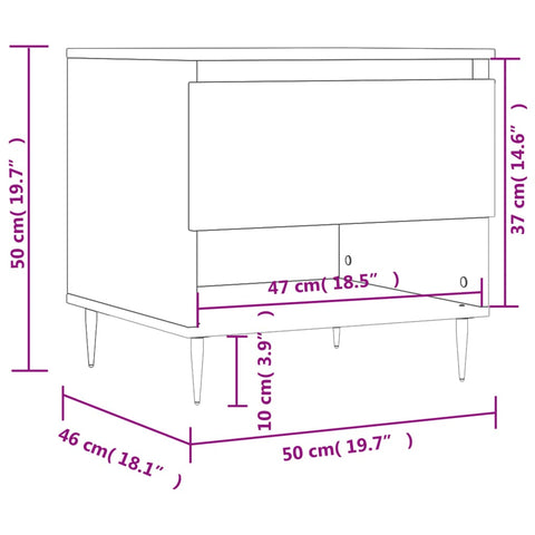 vidaXL Coffee Table White 50x46x50 cm Engineered Wood