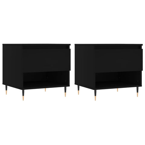 vidaXL Coffee Tables 2 pcs Black 50x46x50 cm Engineered Wood