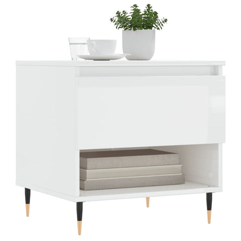 vidaXL Coffee Table High Gloss White 50x46x50 cm Engineered Wood