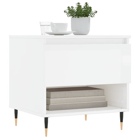 vidaXL Coffee Tables 2 pcs High Gloss White 50x46x50 cm Engineered Wood