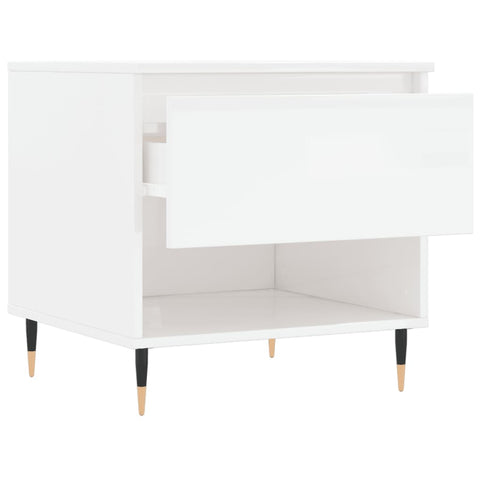 vidaXL Coffee Tables 2 pcs High Gloss White 50x46x50 cm Engineered Wood