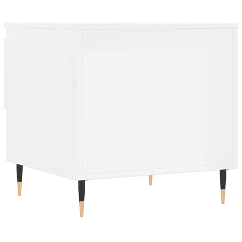vidaXL Coffee Tables 2 pcs High Gloss White 50x46x50 cm Engineered Wood